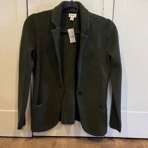 J. Crew Dark Olive Knit Blazer